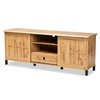 Baxton Studio Unna Modern and Contemporary Oak Brown Finished Wood 2-Door TV Stand 190-11996-ZORO